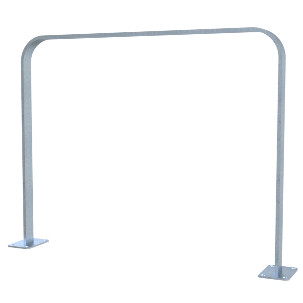 Lean-on hoop made of flat steel | 50 x 12 mm | in bent design | without cross bar | total width: 1000 mm | hot-dip galvanized